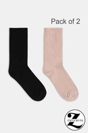 Buy Zivame Calf Length Socks (Pack of 2) - Multicolor
